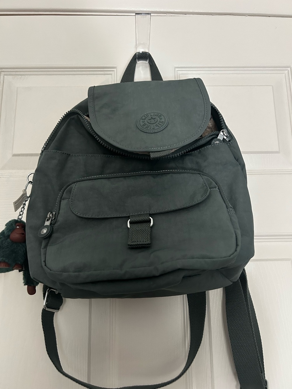 Kipling Dark Green Compact Everyday Backpack